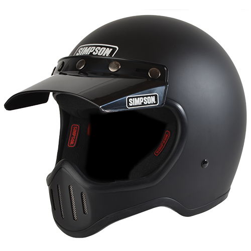 Simpson M50 Bandit Motorcycle Helmet DOT - Retro Styling Matte Black Extra-Large