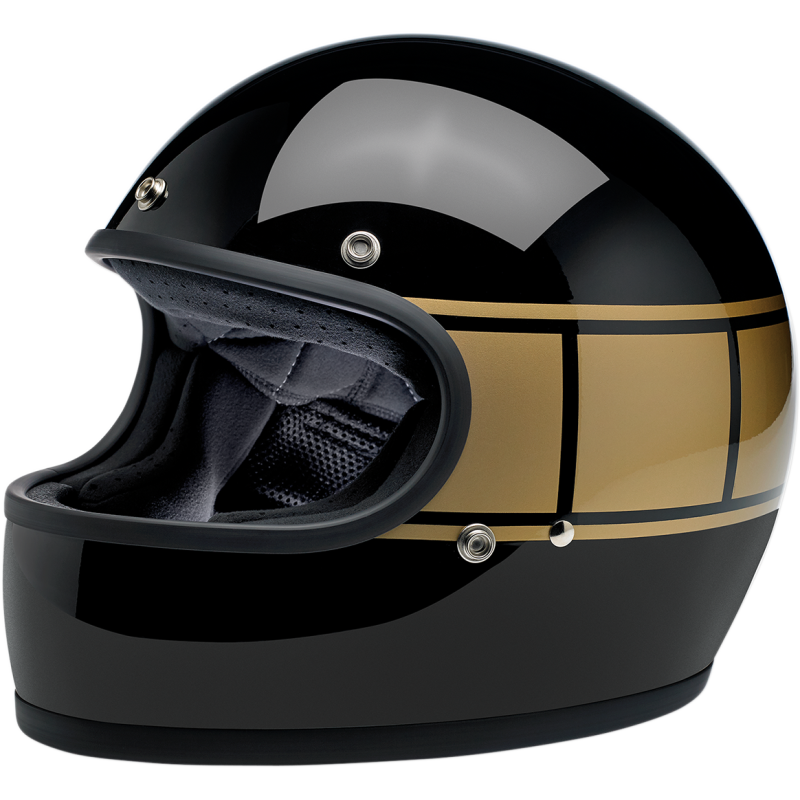 Biltwell Gringo Helmet ECE - Holeshot Black/Gold Strobe XXL 2XL 2X |1002-527-106