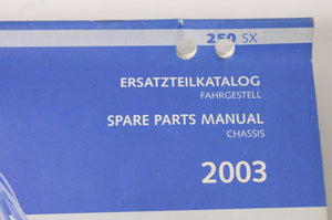 Genuine Factory KTM Spare Parts Manual Chassis 250 SX 2003 03 | 320885