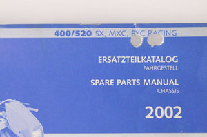 Genuine Factory KTM Spare Parts Manual Chassis - 400 520 SX MXC EXC Racing 2002