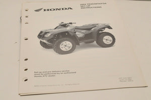 2004 TRX650FA/FGA Genuine OEM Honda Factory SETUP INSTRUCTIONS PDI MANUAL S4212