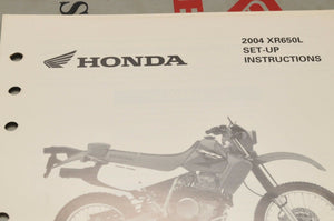 2004 XR650L XR650 L GENUINE Honda Factory SETUP INSTRUCTIONS PDI MANUAL S0212