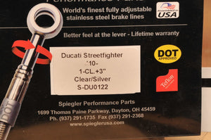SPIEGLER S-DU0122 - CLUTCH LINE KIT, DUCATI 1098 STREETFIGHTER CLEAR/SILVER