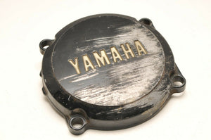 OEM Yamaha XJ RH Oil Pump Cover "YAMAHA" 1981 Black - scuffed