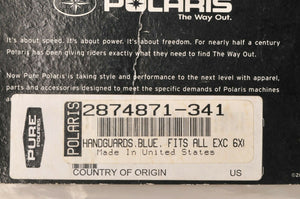 Genuine Polaris 2874871-341 Large Logo Hand Guards Sonic Blue -2004 2005 2006 ++