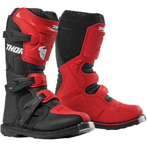 Thor Youth Blitz XP Motocross Boots MX Moto Kids Child - 2022 Black Red size Y5