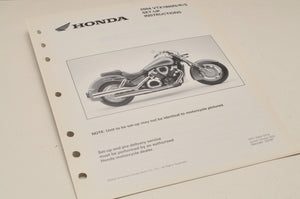 2004 VTX1800 N /R /S GENUINE Honda Factory SETUP INSTRUCTIONS PDI MANUAL S0197