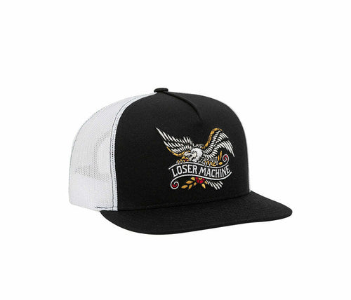 Loser Machine Glory Trucker Hat Cap Snapback Black and White