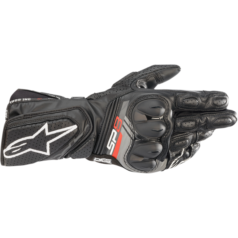 Alpinestars SP8 v3 Motorcycle Sport Racing Gloves Black Leather Trackday Riding