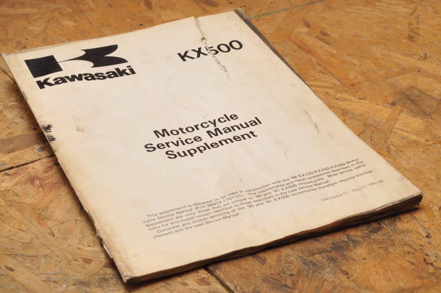 Kawasaki Factory Service Manual SUPP. FSM OEM KX500 90-91 KX-500 #99924-1132-52