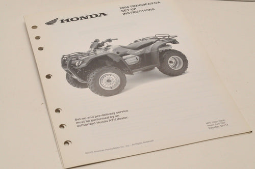 2004 TRX400FA/FGA Genuine OEM Honda Factory SETUP INSTRUCTIONS PDI MANUAL S4117