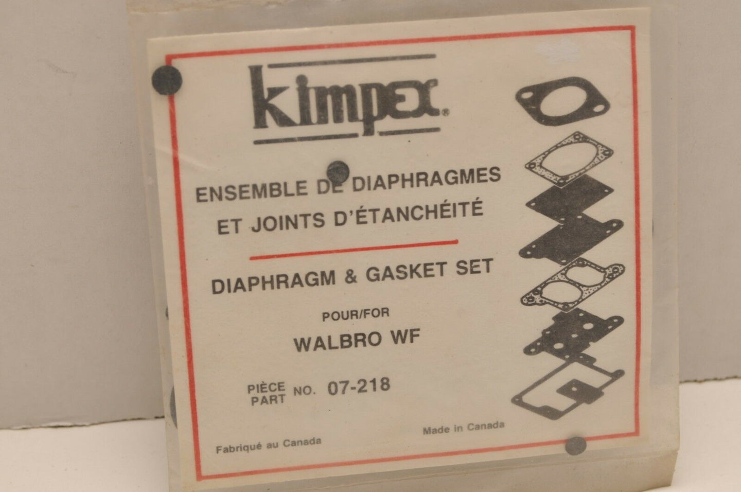 NOS Kimpex 07-218 Diaphragm & Gasket Set - Walbro WF