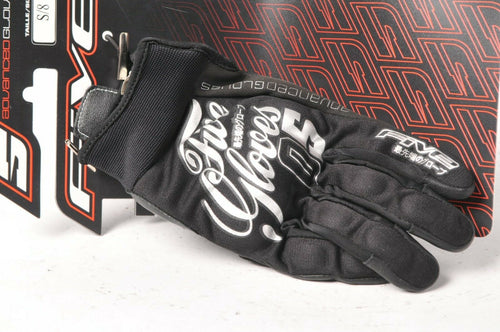 Five Slide Hiro Black Chrome Textile Men's Motorcycle Gloves Small S/8 555-04154