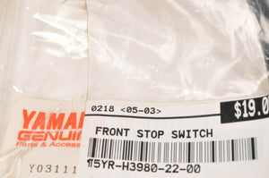 Genuine Yamaha 5YR-H3980-22-00 Front Stop Switch Brake - Vino YJ125