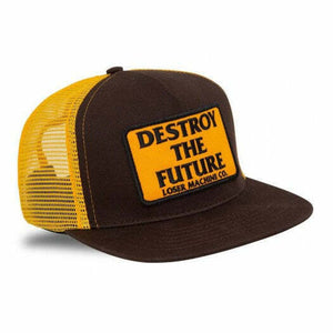 Loser Machine Destroy The Future Trucker Hat Cap Snapback Brown Gold