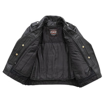 Load image into Gallery viewer, First MFG Women&#39;s Motorcycle Jacket - The Popstar Premium Black Leather