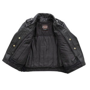First MFG Women's Motorcycle Jacket - The Popstar Premium Black Leather
