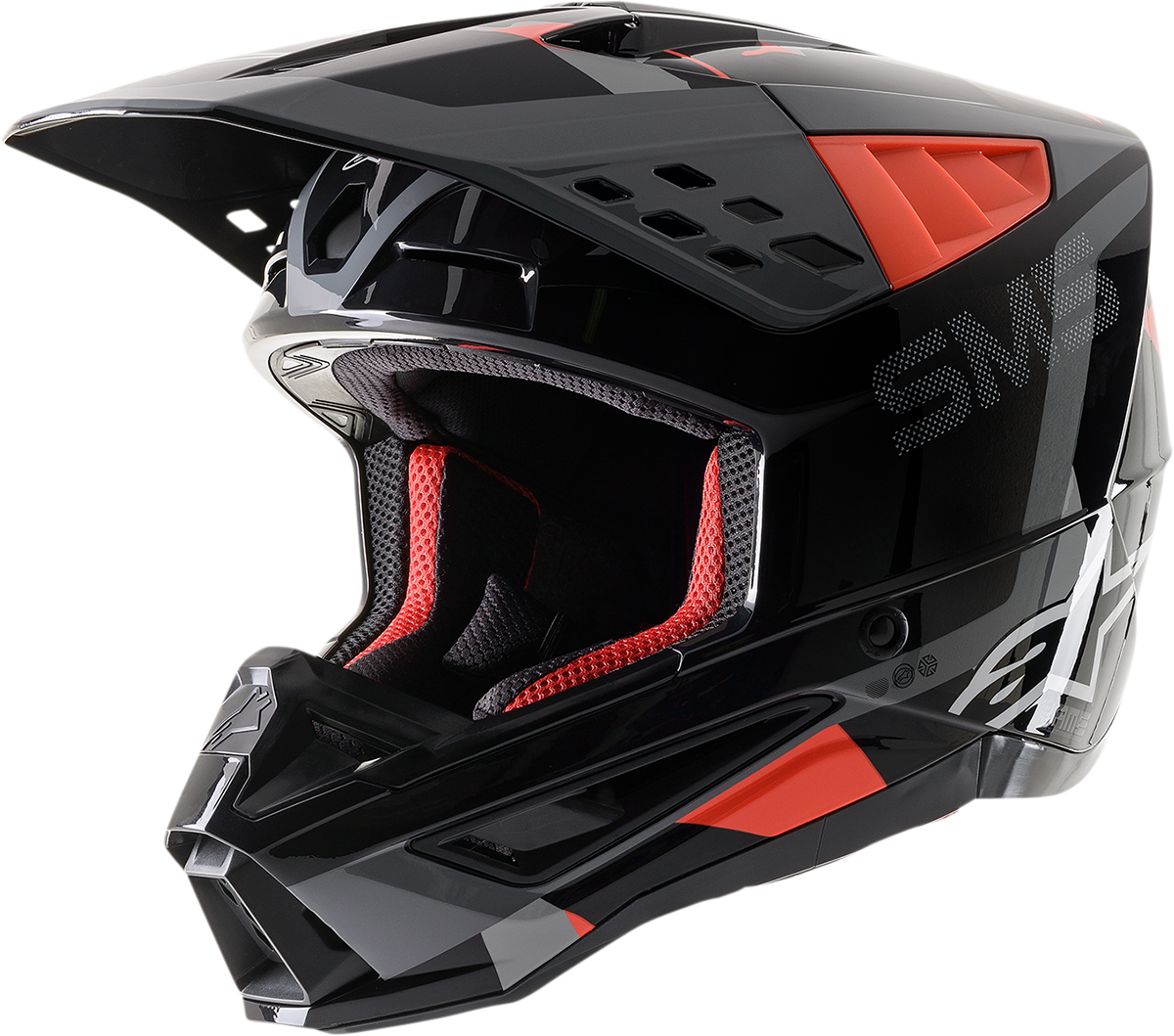 Alpinestars Supertech SM5 Helmet Rover Black/Red/Grey MX Motocross Adult XL
