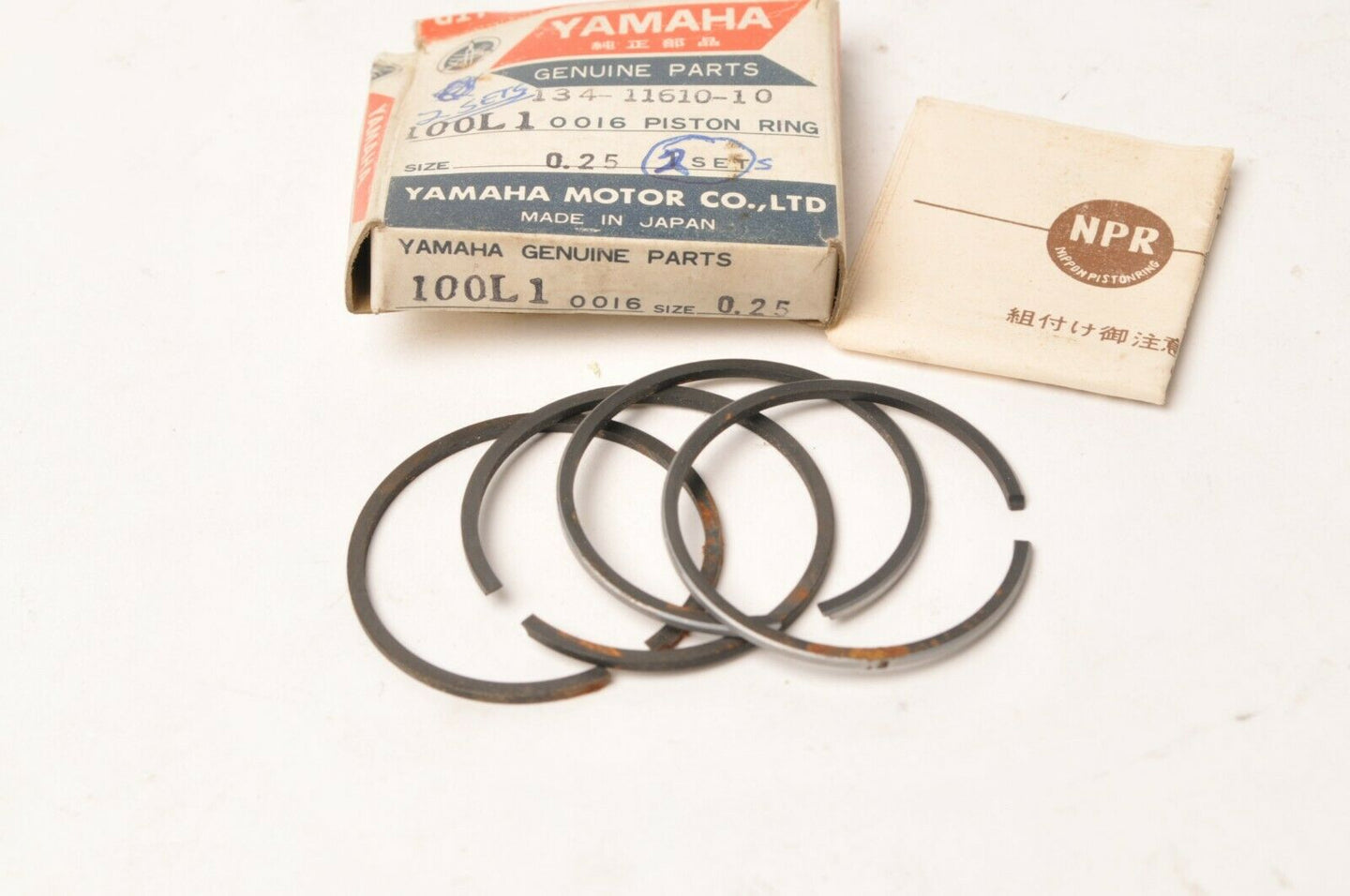 Genuine Yamaha 134-11610-10-00 YL1 Piston Ring Set - 0.25 O/S - 2 sets,corrosion