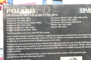 NEW CLYMER SHOP MANUAL - M365-4 POLARIS SPORTSMAN 400 450 500 1996-2010