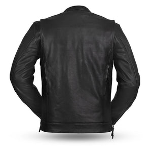First MFG Men's Motorcycle Jacket - The Raider Black Leather Biker