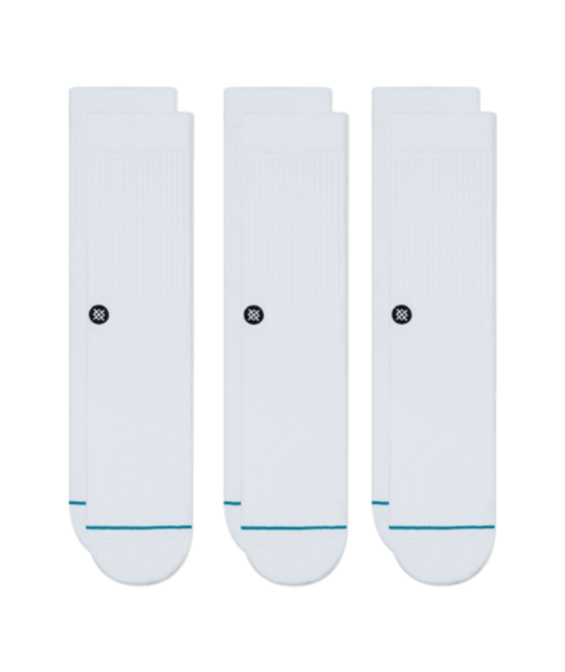 Stance Icon Crew Socks 3-Pack White