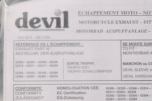 NEW Devil Exhaust - 52324 Carbon Fiber Trophy muffler silencer can pipe Slip On