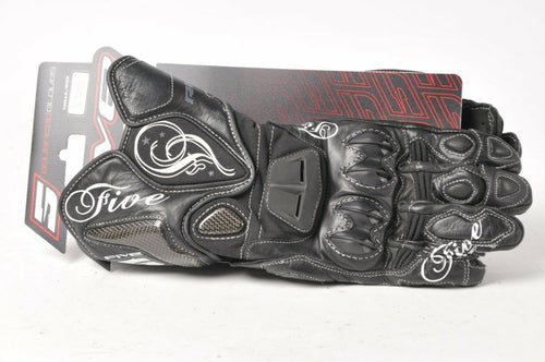 Five RFX-1 Black Leather Women's Motorcycle Gloves XL / 11  555-03849 Racing