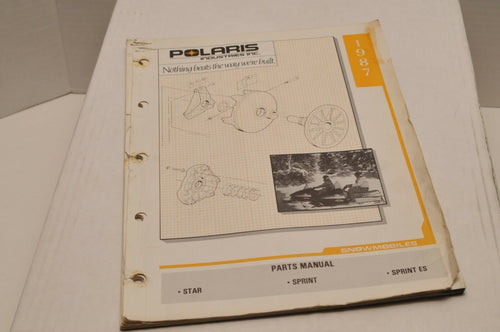 Vintage Polaris Parts Manual 9911272 - 1987 Star Sprint Snowmobile - Genuine OEM