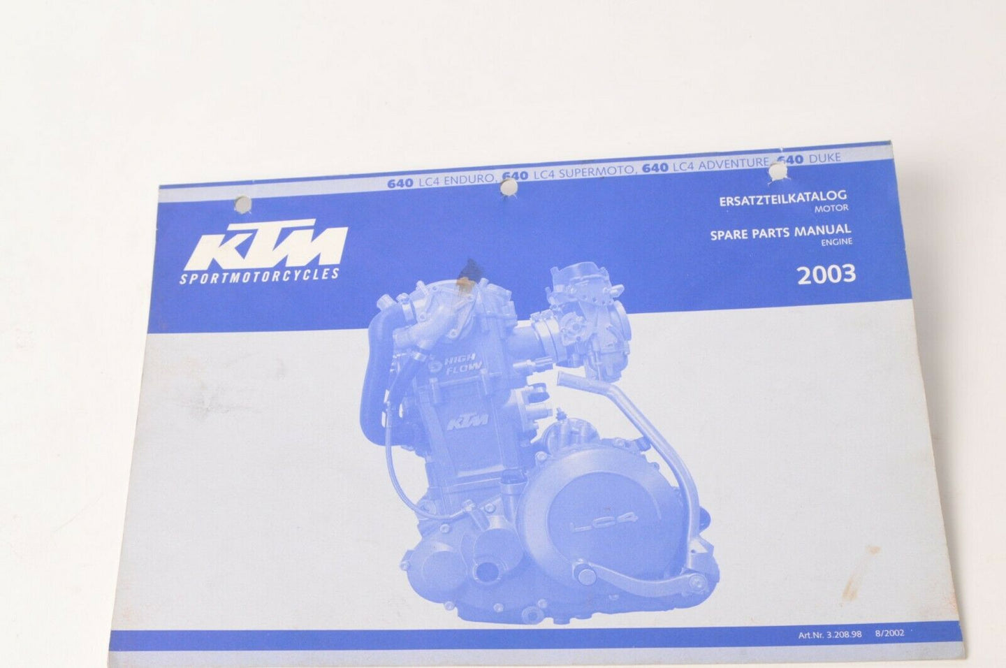 Genuine Factory KTM Spare Parts Manual Engine - 640 LC4 SM ADV Duke 2003 320898