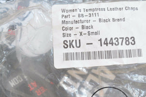 BLACK BRAND WOMENS TEMPTRESS BIKER CHAPS X-SMALL NEW