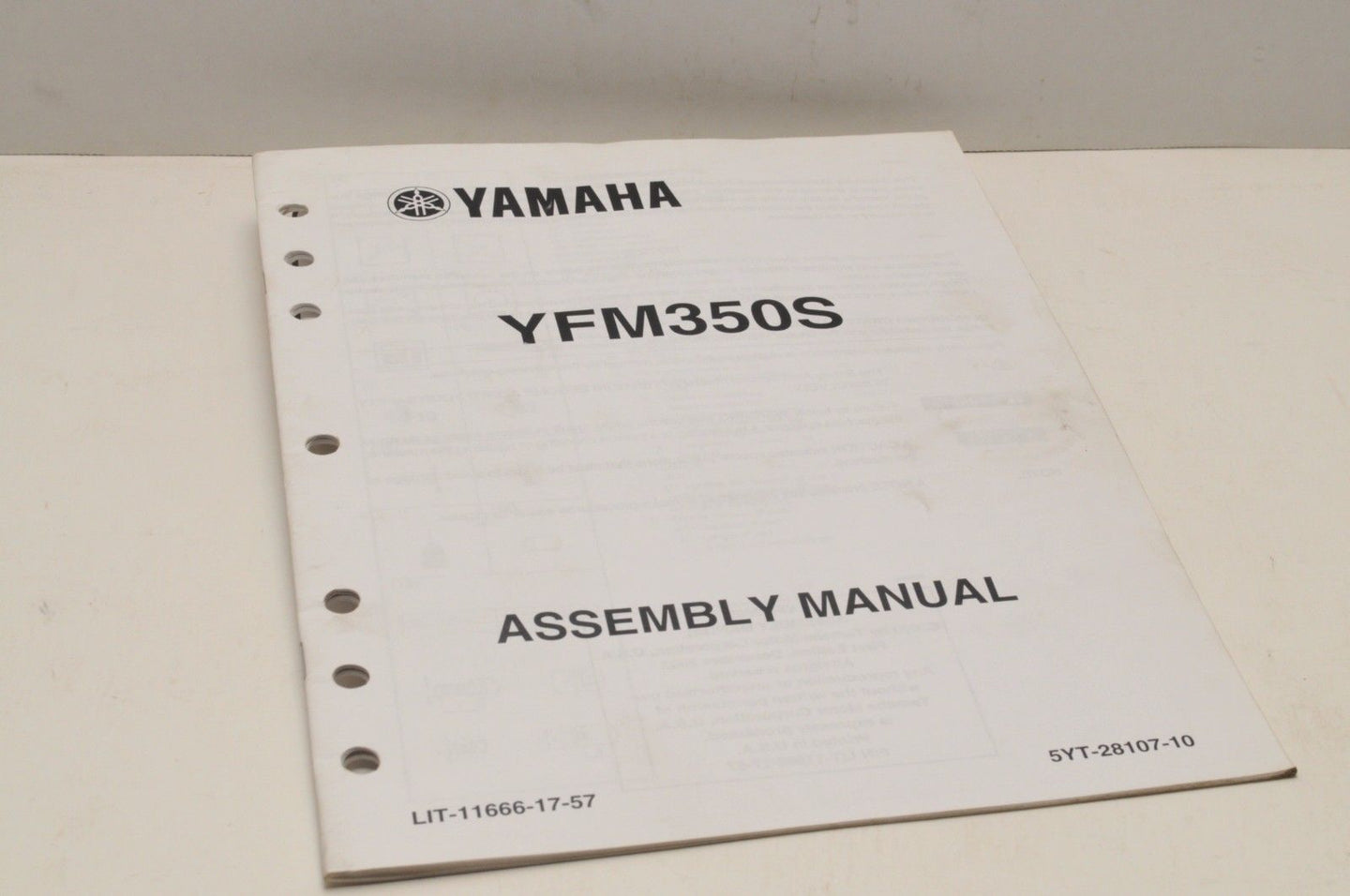 Genuine Yamaha ASSEMBLY SETUP MANUAL YFM350S RAPTOR 350 2004 LIT-11666-17-57