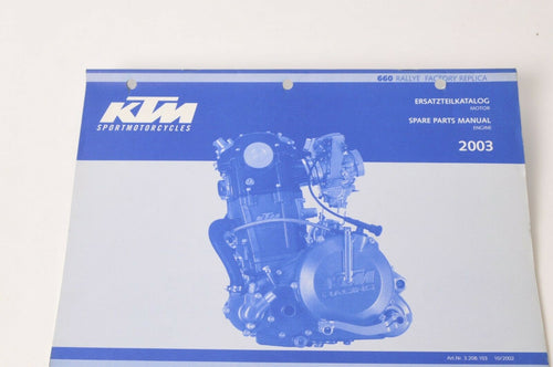 Genuine Factory KTM Spare Parts Manual Engine 660 Rallye Factory 2003 | 3208103