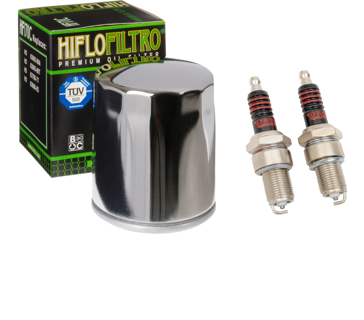 Tune Up Kit Oil Filter Spark Plugs - Harley Davidson Sportster 883 1200 XL 86-18