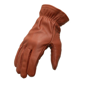 First MFG Pursuit Brown Leather Motorcycle Gloves w/Dupont Kevlar palm