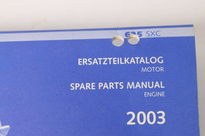 Genuine Factory KTM Spare Parts Manual - Engine 625 SXC 2003 03 | 320896