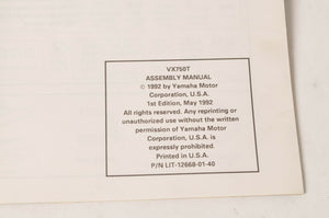 Genuine Yamaha Factory Assembly Manual 1993 93 Vmax-4 750 | VX750T