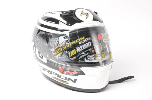 DISPLAY Scorpion EXO-R2000 Motorcycle Helmet White/Black DOT/SNELL XS 200-7633