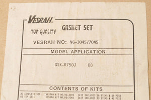 Genuine NOS Gasket Set Vesrah VG-3045M - 1988 Suzuki GSXR750 GSX-R750 GSXR 750