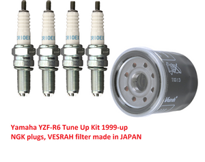 Yamaha YZF-R6 Tune-Up Kit NGK Spark Plugs Vesrah Oil Filter 1999-2020+
