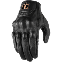 Load image into Gallery viewer, Icon Pursuit Black Leather Motorcycle Gloves - Perforated