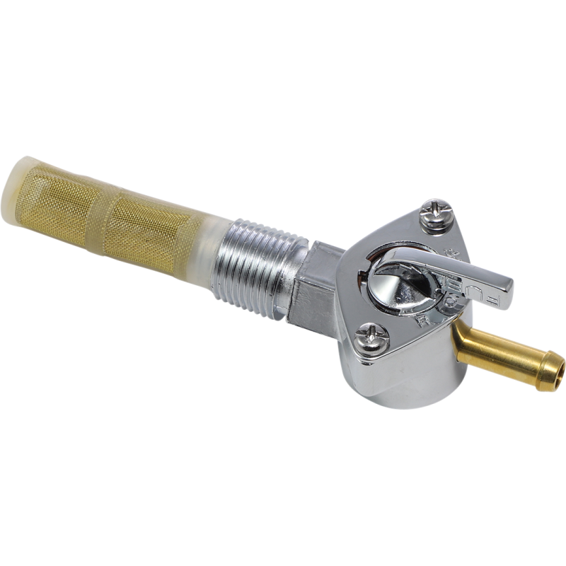 Drag Specialties Chrome 3/8 NPT Petcock Fuel Valve w/filter Straight Outlet Down