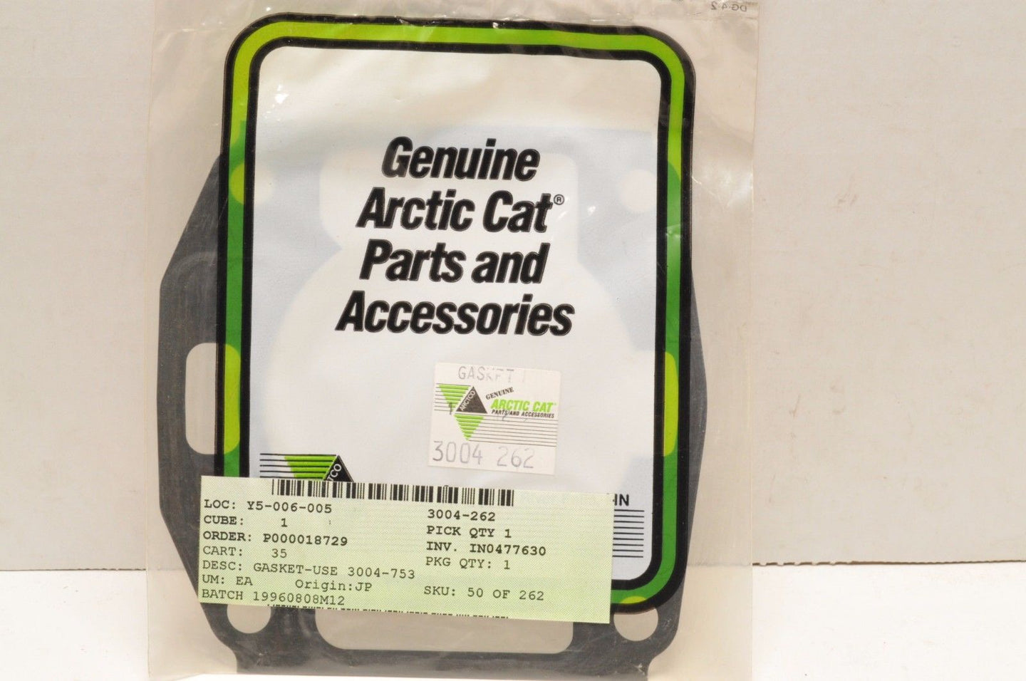 NEW NOS OEM ARCTIC CAT 3004-262 GASKET, CENTER KITTY THUNDERCAT ZRT ++