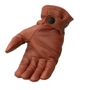 First MFG Pursuit Brown Leather Motorcycle Gloves w/Dupont Kevlar palm