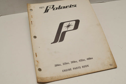 Vintage Polaris Parts Manual 1971 Engine 294 -> 488 cc Snowmobile Genuine OEM