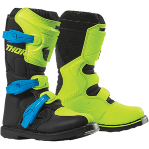 Thor Youth Blitz XP Motocross Boots MX Moto Kids Child - 2022 Fluorescent Blk Y4