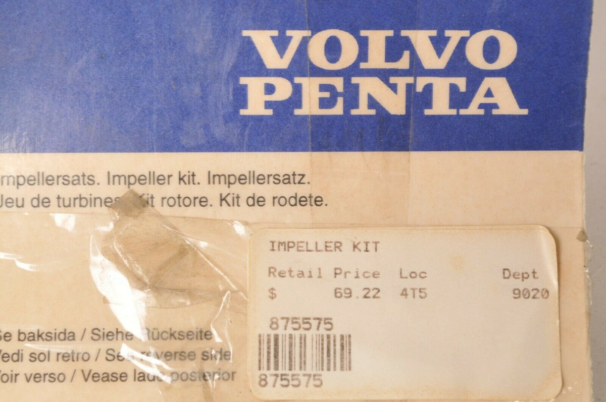 Genuine Impeller kit Volvo.Penta 230A; 230B; 250A, 251A, AQ115A; AQ115 ...