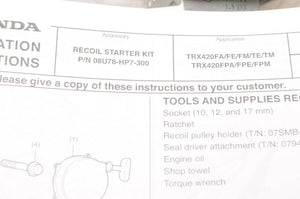 Genuine Honda 08U78-HP5-300 Recoil Manual Starter Kit TRX420 08U78-HP5-100 2007+