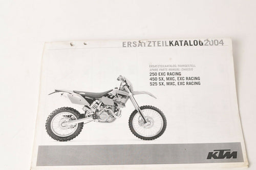 Genuine Factory KTM Spare Parts Manual Chassis - 450 525 SX MXC EXC Racing 2004