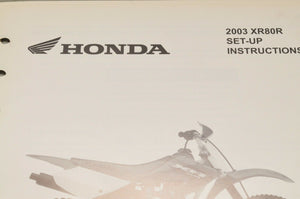 2003 XR80R XR80 R GENUINE Honda Factory SETUP INSTRUCTIONS PDI MANUAL S0119